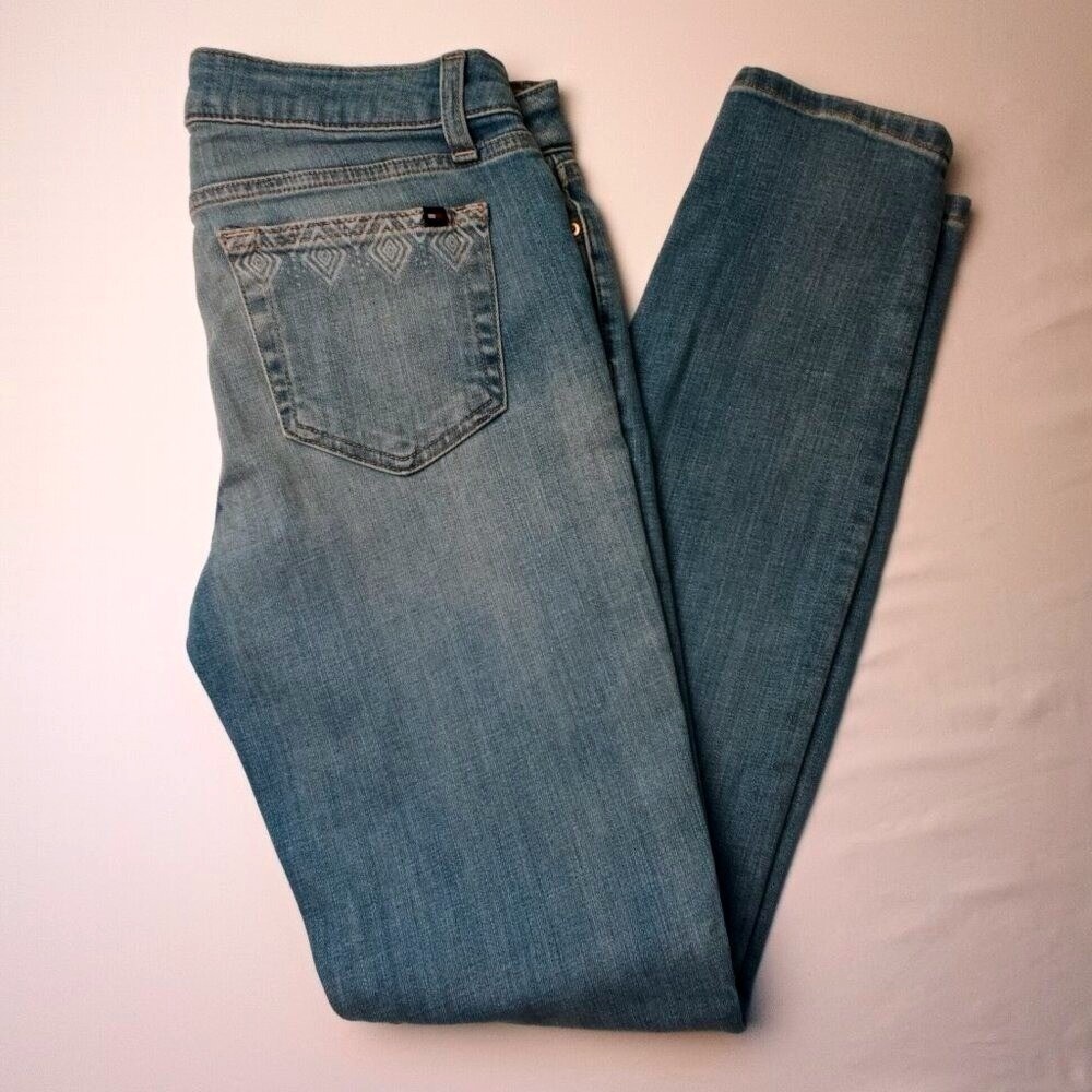 Tommy Hilfiger Womens Embelished Pocket Skinny Jeans Size 4 Blue Medium Wash